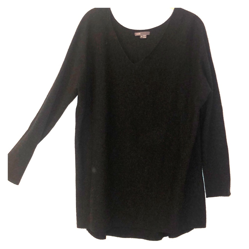Vince oversized v-neck charcoal sweater